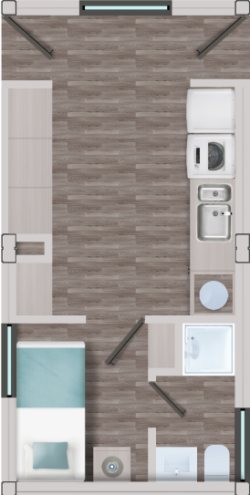 Diseño de una vivienda modular, con distribución funcional que incluye cocina, baño y área de descanso. Espacio optimizado para una segunda vivienda cómoda y moderna. Marca Tecno Fast Home.

--- 

Plano de una casa prefabricada, mostrando una habitación, cocina y baño. Ideal para quienes buscan una solución habitacional eficiente y rápida. Marca Tecno Fast Home.

---

Vista superior de una casa modular, que destaca por su diseño contemporáneo y práctico. Perfecta como vivienda alternativa o segunda residencia. Marca Tecno Fast Home.