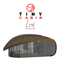 Diseño moderno y estilizado de una casa modular con un techo curvo, ideal para ser utilizada como segunda vivienda o vivienda temporal. Su estructura de vidrio permite una gran entrada de luz natural, creando un ambiente acogedor. Perfecta para espacios reducidos o como alternativa de vivienda innovadora. Marca Tecno Fast Home.